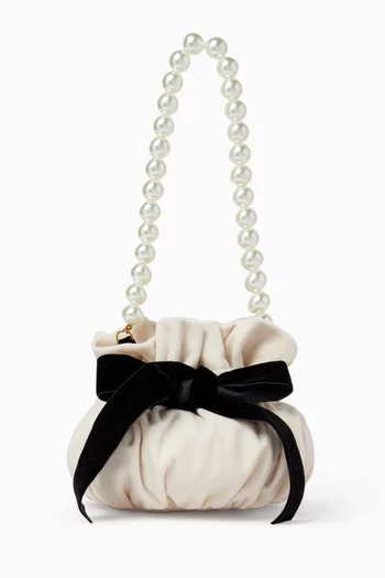 Bow Top-handle Bag in Velvet