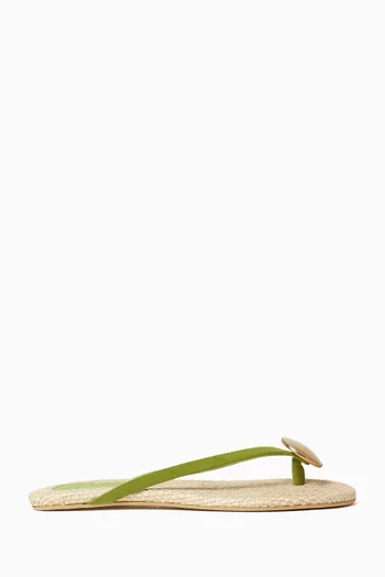 Aura Quartz Flip Flop Sandals in Raffia