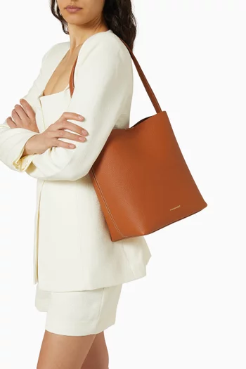 Small Soft Tote Bucket Bag in Leather
