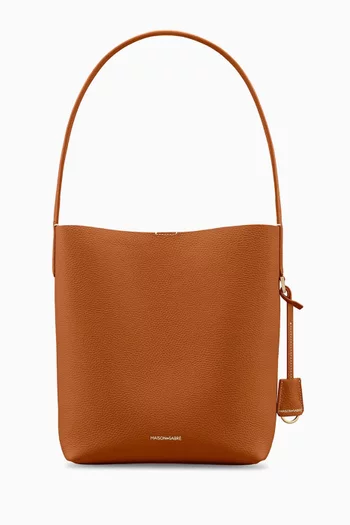 Small Soft Tote Bucket Bag in Leather