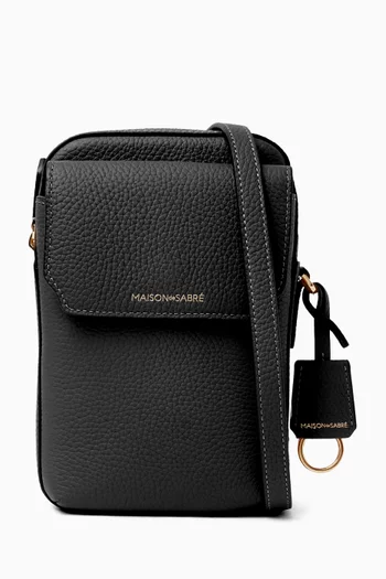 The Zipped Phone Pouch in Leather