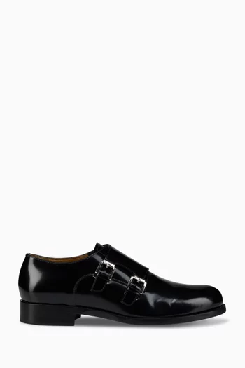 Moustachou Monk Shoes in Leather