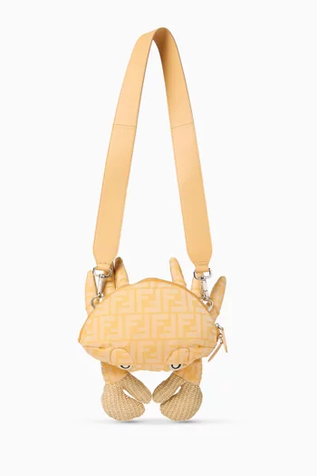 Crab Crossbody Bag in Raffia & Jacquard