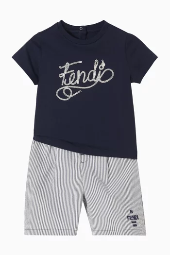 Cursive Logo-print T-shirt in Cotton