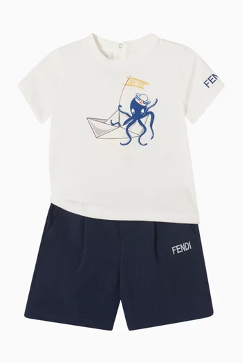Octopus-print T-shirt in Cotton