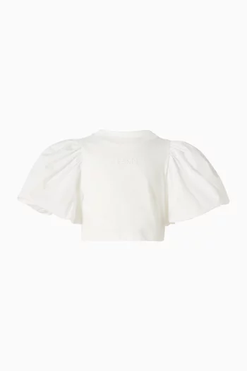 Balloon-sleeve T-shirt in Cotton-jersey