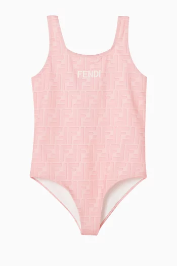 Logo-print One-piece Swimsuit in Nylon
