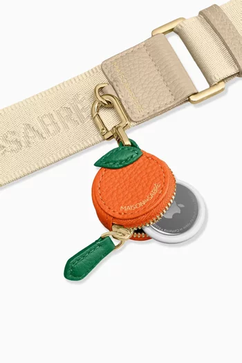 SABRÉMOJI™ Orange Airtag Charm in Leather