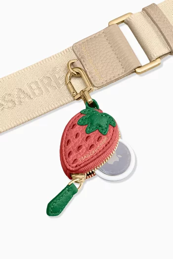 SABRÉMOJI™ Strawberry Airtag Charm in Leather
