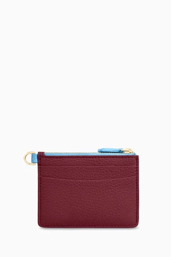 Small Zip Card Pouch in Leather