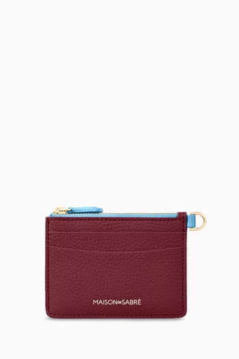 Small Zip Card Pouch in Leather