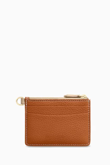 Small Zip Card Pouch in Leather