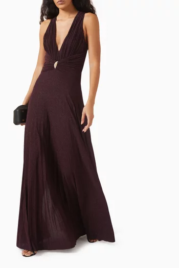 x Pronovias Kilmer Jewel-detail Gown in Jersey
