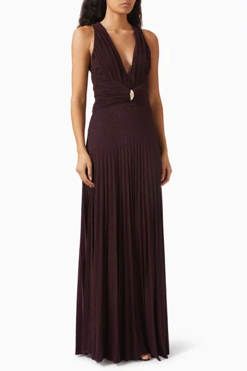 x Pronovias Kilmer Jewel-detail Gown in Jersey