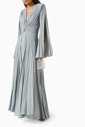 x Pronovias Danilea Pleated Maxi Dress