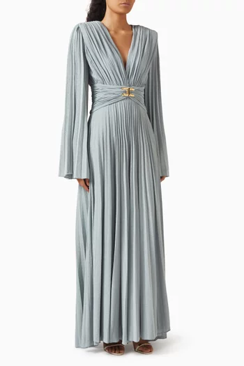 x Pronovias Danilea Pleated Maxi Dress