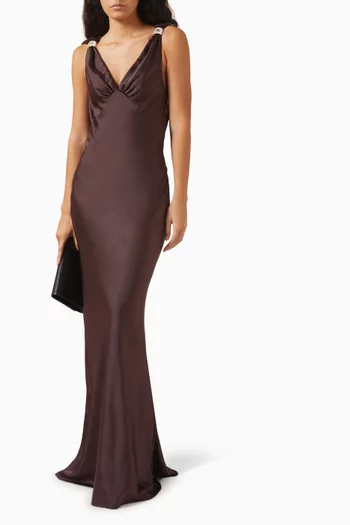 x Pronovias Jioanna Maxi Dress in Satin