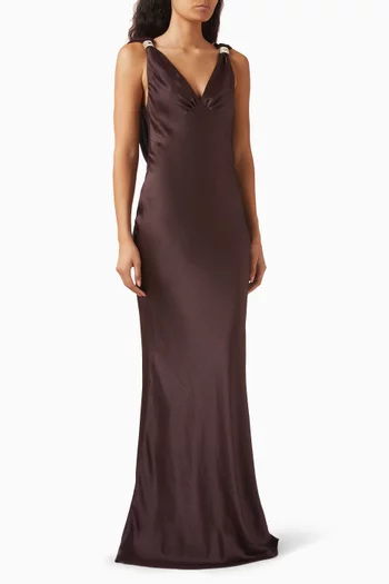 x Pronovias Jioanna Maxi Dress in Satin