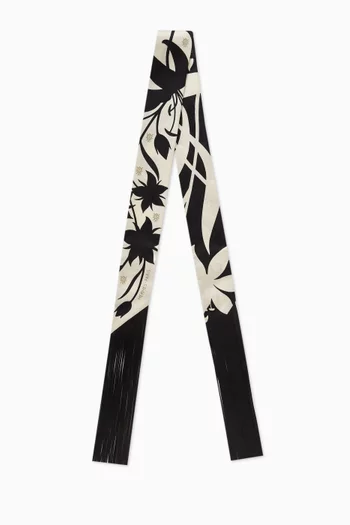 Unused Bouquet Final Leather Fringed Twilly Scarf