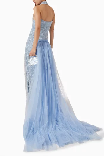 Bead-embellished Train Gown