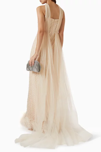 Bead-embellished Train Gown