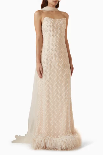 Bead-embellished Train Gown