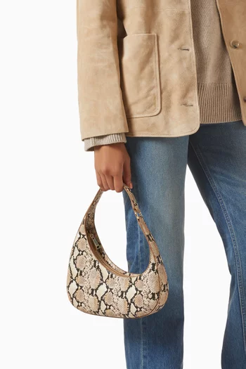 Harlee Shoulder Bag in Snake-embossed Vegan Leather