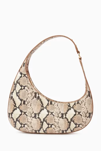 Harlee Shoulder Bag in Snake-embossed Vegan Leather