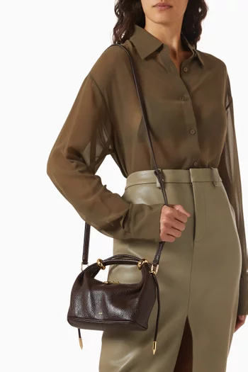 Ellie Metal Ring Top-handle Bag in Vegan Leather