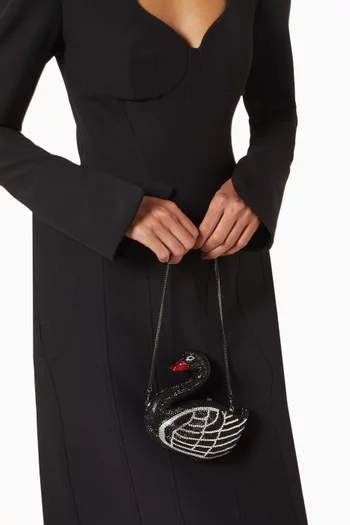 Kinsley Crystal Swan Clutch
