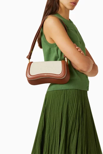 Joy Shoulder Bag in Canvas & Vegan Leather