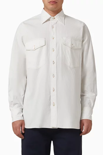 Two Pocket Work Shirt in Cotton & Linen