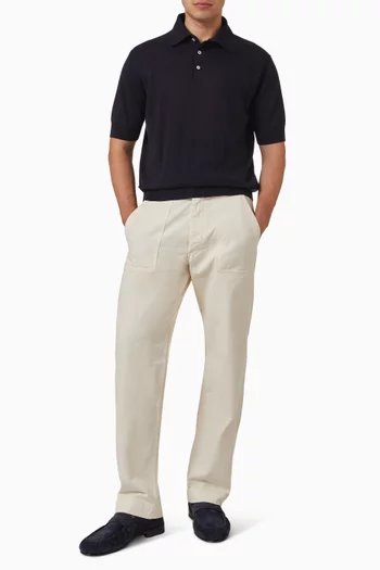 Knitted Polo Shirt in Linen & Cotton