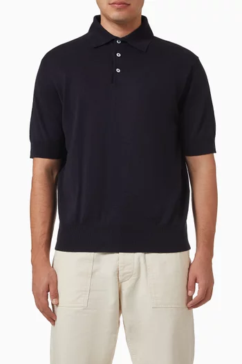 Knitted Polo Shirt in Linen & Cotton