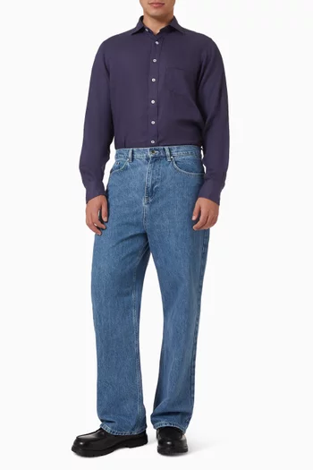 Spread Collar Shirt in Linen