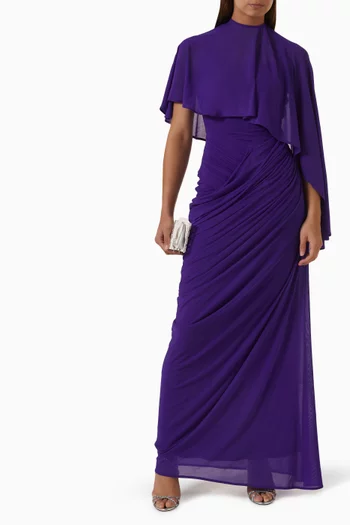 Devon Cape Gown in Jersey