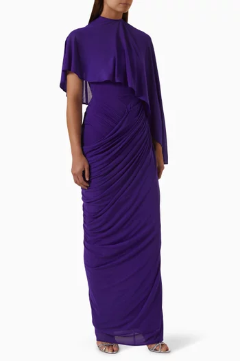Devon Cape Gown in Jersey