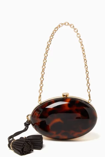 Small Oval Chain Clutch in Resin