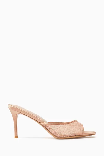 Giuna 80 Mule Sandals in Lace & Satin