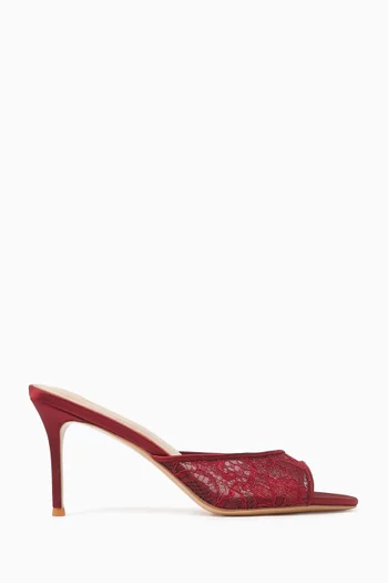 Giuna 80 Mule Sandals in Lace & Satin