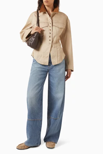 The Lennox Buttoned Jacket in Cotton-twill