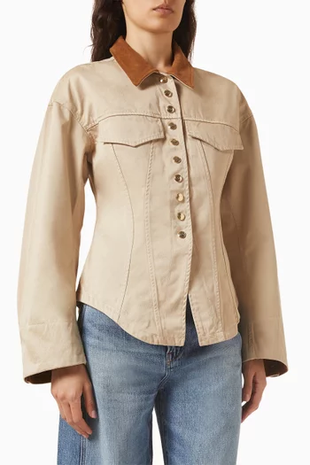 The Lennox Buttoned Jacket in Cotton-twill