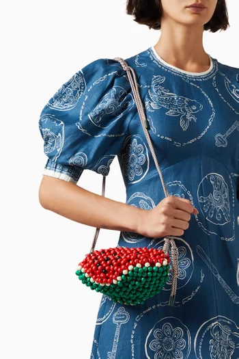 Wood Bead Watermelon Mini Bag