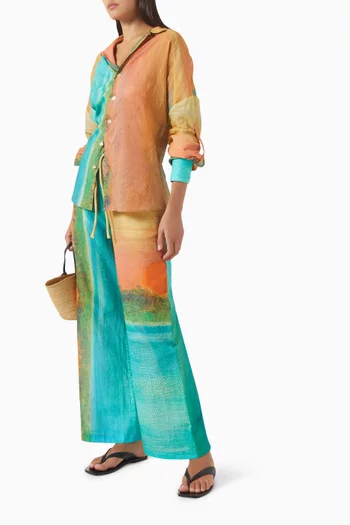 Formentera Wide Leg Pants in Cotton Voile