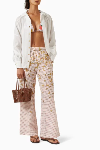Pajaritos Y Rosas Pants in Cotton Voile