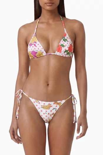 Pajaritos Y Rosas Bikini Top