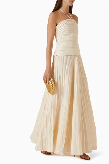 Saana Pleated Skirt in Linen
