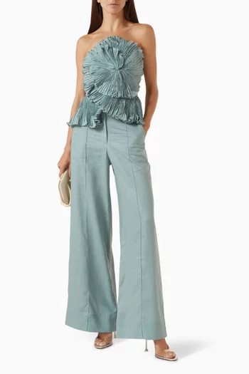 Imara Pleated Top in Linen