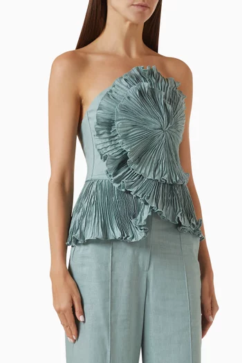 Imara Pleated Top in Linen