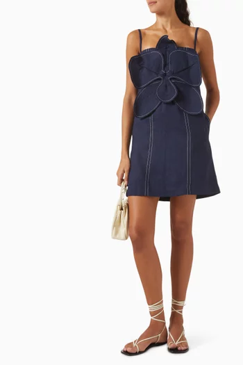 Donde Nace Mini Dress in Linen